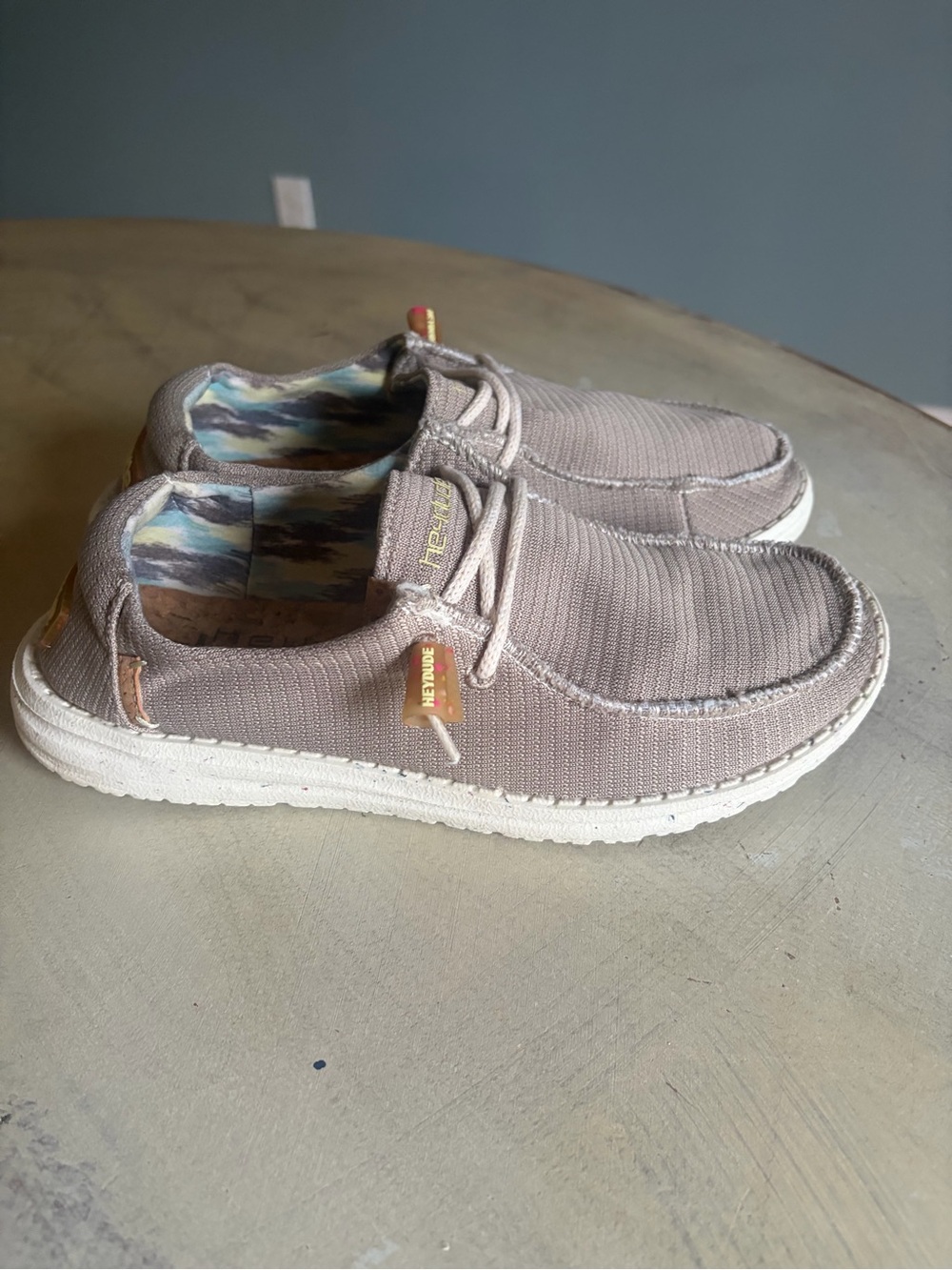 Hey Dude Women's Wendy Sport Mesh Shoes Size 7 Walnut Lightweight Walking